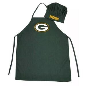 Green Bay Packers NFL Barbecue Tailgating Team Apron & Chef's Hat One Size